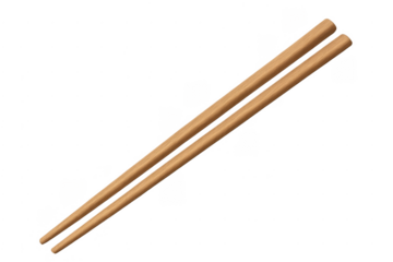 Wooden chopsticks for eating asian food, transparent background