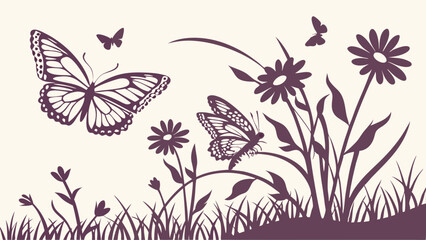 Elegant Butterfly Silhouette Art for Spring Garden Invitations Nature Websites Peaceful Summer Decor or Nursery Wall Decals