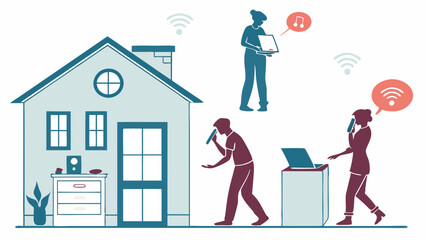 People Singing Karaoke Using Wireless Microphones and Laptops Connected to Home WiFi for Entertainment and Streaming