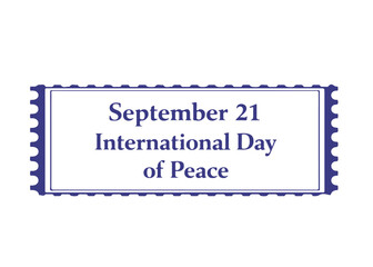 September 21 International Day of Peace postage stamp vector icon on a white background
Vector postage stamp on a white background