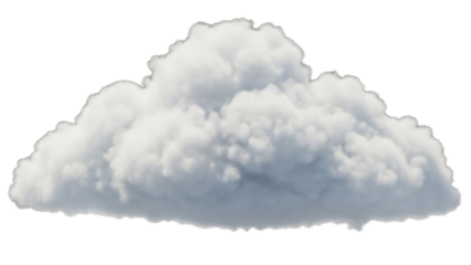 A large white cloud on a black background with a transparent background