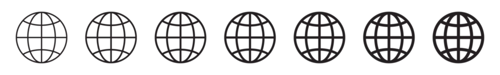 Fototapete Rund Marienkäfer Globe icons set, WWW world wide web set site symbol, Internet collection icon, website address globe.  © Maksim