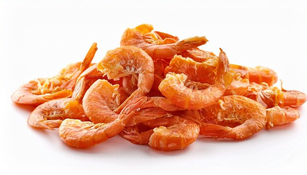Dried Shrimp On White Background