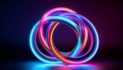 Intertwined Neon Circles