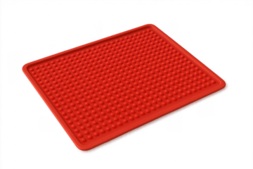 Red silicone textured non-slip heat resistant mat