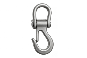 Stainless steel swivel snap hook, transparent background