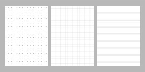 Decorative diary sheet template. Vintage style for journal page or notebook. Seamless printable background. Vector illustration.