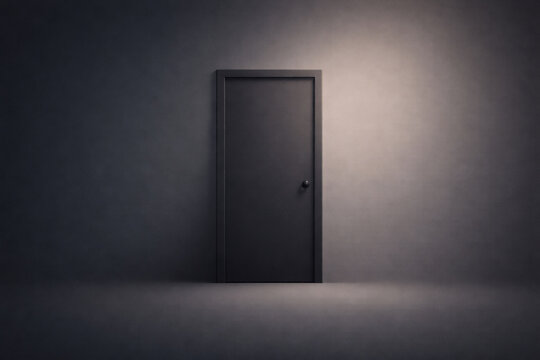 Emotional withdrawal and isolation concept represented by closed door