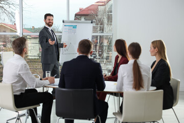 Business planning. Colleagues having meeting in office