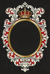 Elegant Victorian Frame with Royal Crown Badge