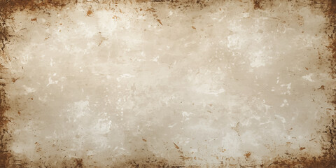 Aged vintage parchment with a worn grunge texture and stained antique paper design featuring a brown sepia pattern on a blank damaged ancient page