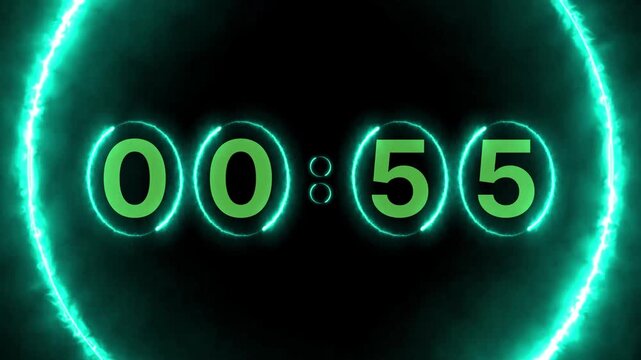 Circular 1 Minute Countdown Timer