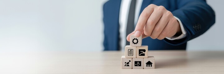 Digital procurement and supply chain management concept. Digital procurement process integrated with analytics, logistics, contracts, supply chain management. Digital transformation, business solution