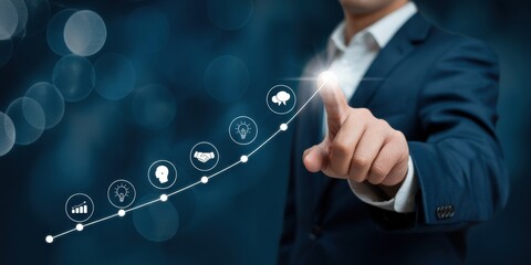 Upskilling for future skills growth. An upward digital path symbolizing upskilling, future ready skills, continuous learning, career growth, innovation and workforce transformation. 