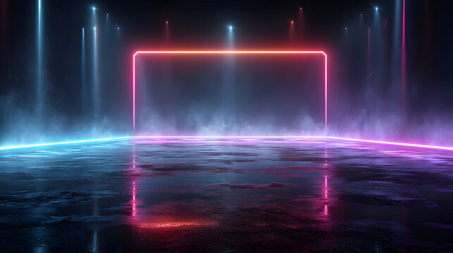 A stunning image of futuristic esport background for gaming live streaming. Esport game tournament competition neon banner.