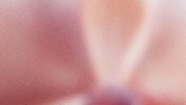 Delicate peach pink grainy texture with luminous white rays, noise background for web design