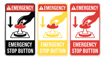 Set of colorful staff only signs with and text on white background