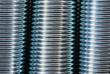 Closeup of steel springs used as a background