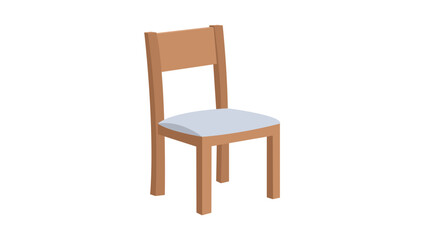 Fototapeta premium wooden chair furniture emoji symbol sign icon vector illustration isolated flat wood brown
