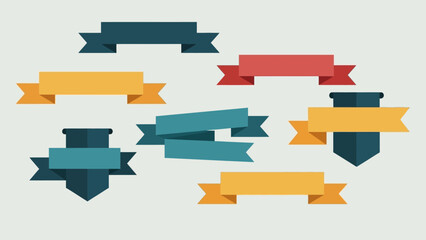 Colorful Ribbon Banners and Badges Collection.