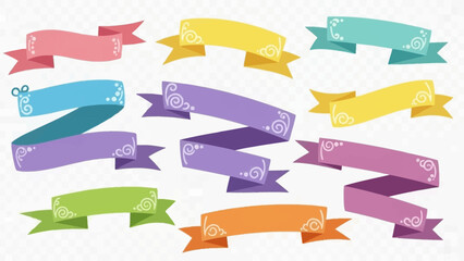 Obraz premium Colorful Ribbon Banners Collection.