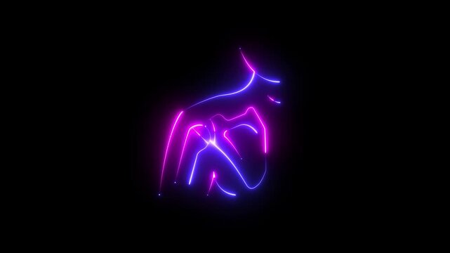 Shoulder x ray neon line animation. Joint dislocation animated icon.