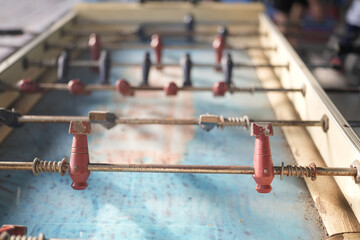 Old vintage rustic foosball table