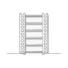 Cartoon Ladder Illustration Grey Scale Simple Design Home Improvement Tool