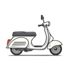Obraz premium Vintage White Motor Scooter Vector Illustration Transportation Icon