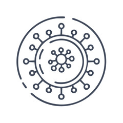 Obraz premium Coronavirus or Virus Icon Design with Circles and Lines. Vector Illustration of a Germ or Microbe Symbol