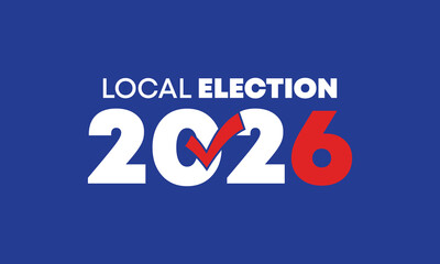 Local Election 2026 Clean Blue Banner with Strong Typography