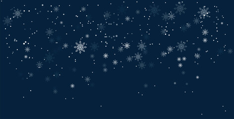 Vector heavy snowfall, snowflakes background.