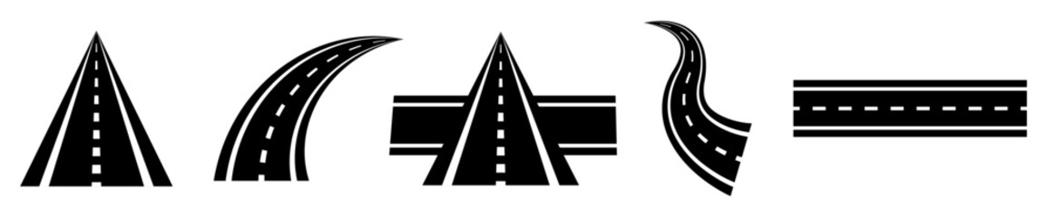 Set of car road icons