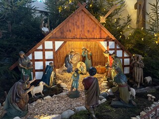 Weihnachtskrippe in der Katholischen Kirche St. Lambertus im Zentrum der Gemeinde Ascheberg im M&uuml;nsterland