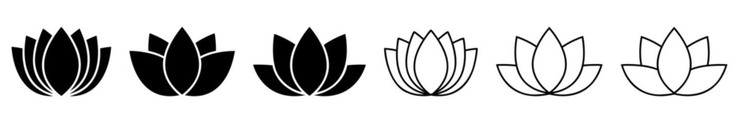 Set of lotus flower icons