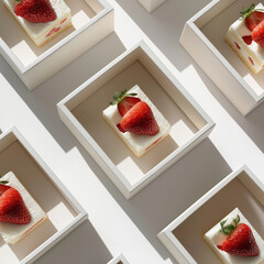 strawberry cheesecake packaging set