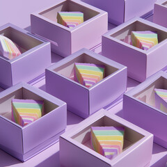 rainbow cake packaging set