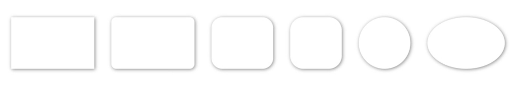 Set of plastic or paper white card