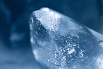 Abstract Blue Ice Texture with Air Bubbles