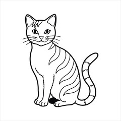 Abstract Half Line Cat Outline Icon