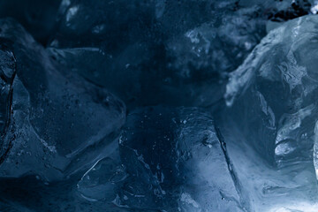 Abstract Blue Ice Texture with Air Bubbles