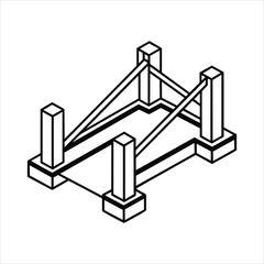Modern Isometric Bridge Design Vector