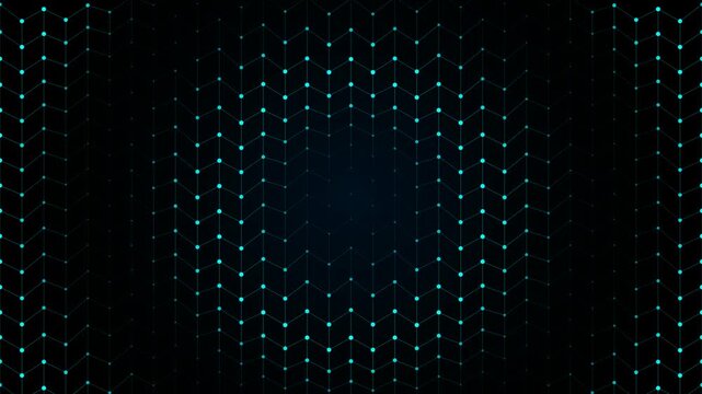 Abstract Tech Hexagon Grid Digital Data Network Wave 4K Seamless Loop