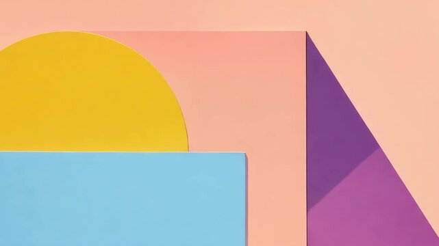 Abstract geometric composition in pastel colors representing modern minimalist design background with copy space