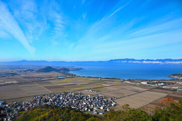 八幡山城西の丸跡から琵琶湖の眺め　滋賀県近江八幡市
