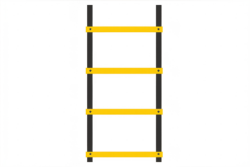 Ladder to success concept with yellow rungs