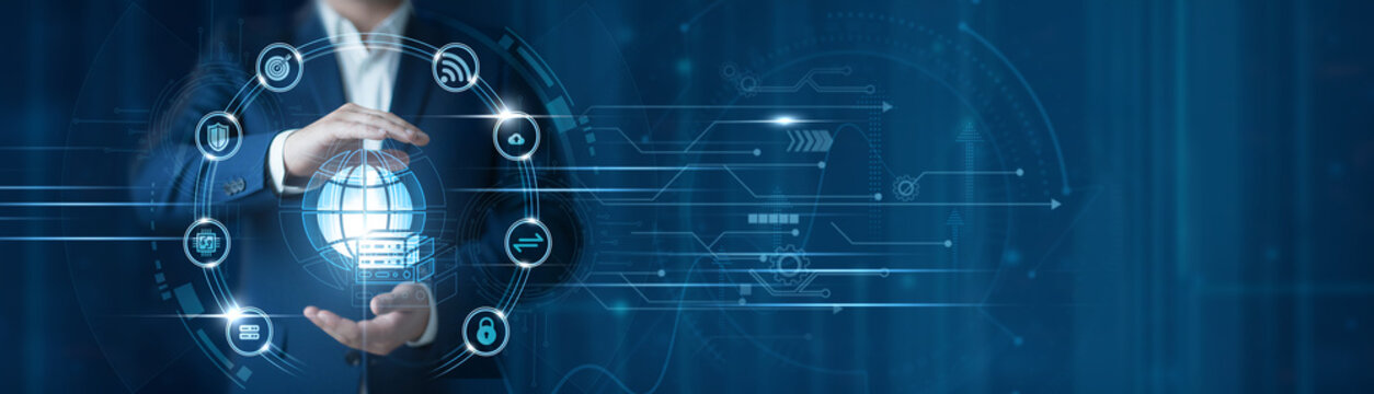 Businessman hand hold web hosting, cloud server infrastructure, digital platform management, website deployment technology, enterprise it solutions, online business platform