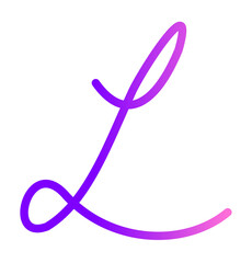 Purple Abstract String Letter L Design Element