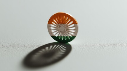 Abstract Ashoka Chakra Symbol in Tricolor Colors