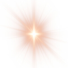 Obraz premium Golden star and sparks isolated on transparent background. Transparent yellow flare light effect. Glowing light effects. PNG.